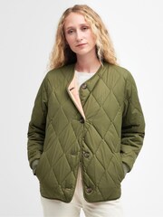 Barbour® Green Coastal Bickland Diamond Quilted Jacket - Image 1 of 7