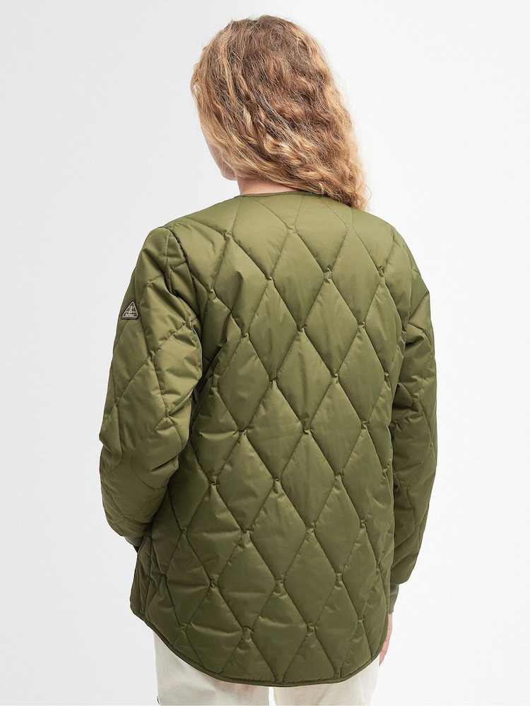 Barbour® Green Coastal Bickland Diamond Quilted Jacket - Image 2 of 7