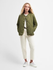 Barbour® Green Coastal Bickland Diamond Quilted Jacket - Image 3 of 7