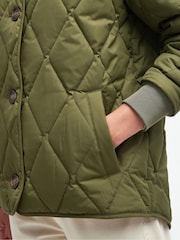 Barbour® Green Coastal Bickland Diamond Quilted Jacket - Image 6 of 7