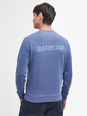 Barbour® Blue 100% Cotton Atherton Crew Jumper - Image 2 of 6