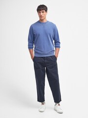 Barbour® Blue 100% Cotton Atherton Crew Jumper - Image 3 of 6
