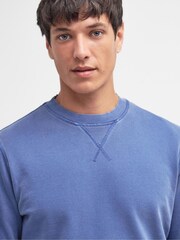 Barbour® Blue 100% Cotton Atherton Crew Jumper - Image 4 of 6