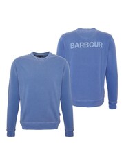Barbour® Blue 100% Cotton Atherton Crew Jumper - Image 6 of 6