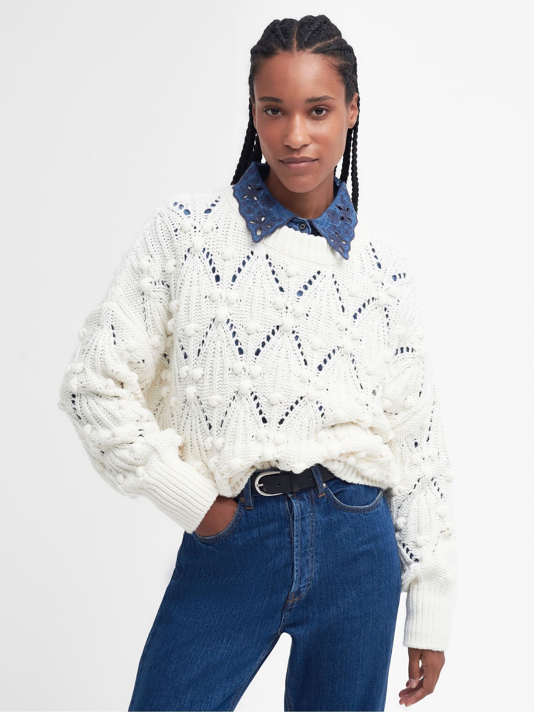 Buy Barbour White Glamis Knitted Jumper from Next Malta