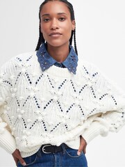 Barbour® White Glamis Knitted Jumper - Image 4 of 6