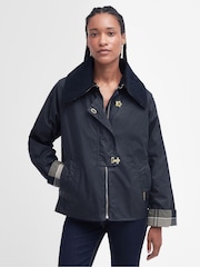 Barbour® Blue 100% Cotton Drummond Wax Jacket - Image 1 of 9