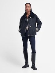 Barbour® Blue 100% Cotton Drummond Wax Jacket - Image 3 of 9