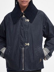 Barbour® Blue 100% Cotton Drummond Wax Jacket - Image 5 of 9