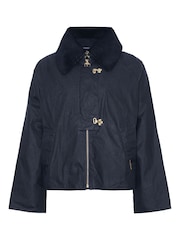 Barbour® Blue 100% Cotton Drummond Wax Jacket - Image 7 of 9