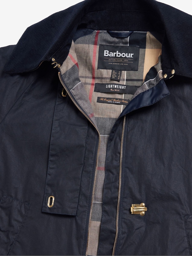 Barbour® Blue 100% Cotton Drummond Wax Jacket - Image 9 of 9