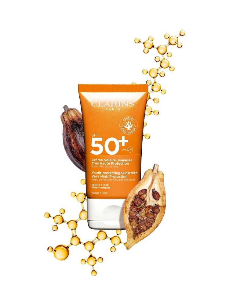 Clarins Youth-Protecting Sun Cream Very High Protection SPF 50 50ml - Image 2 of 5