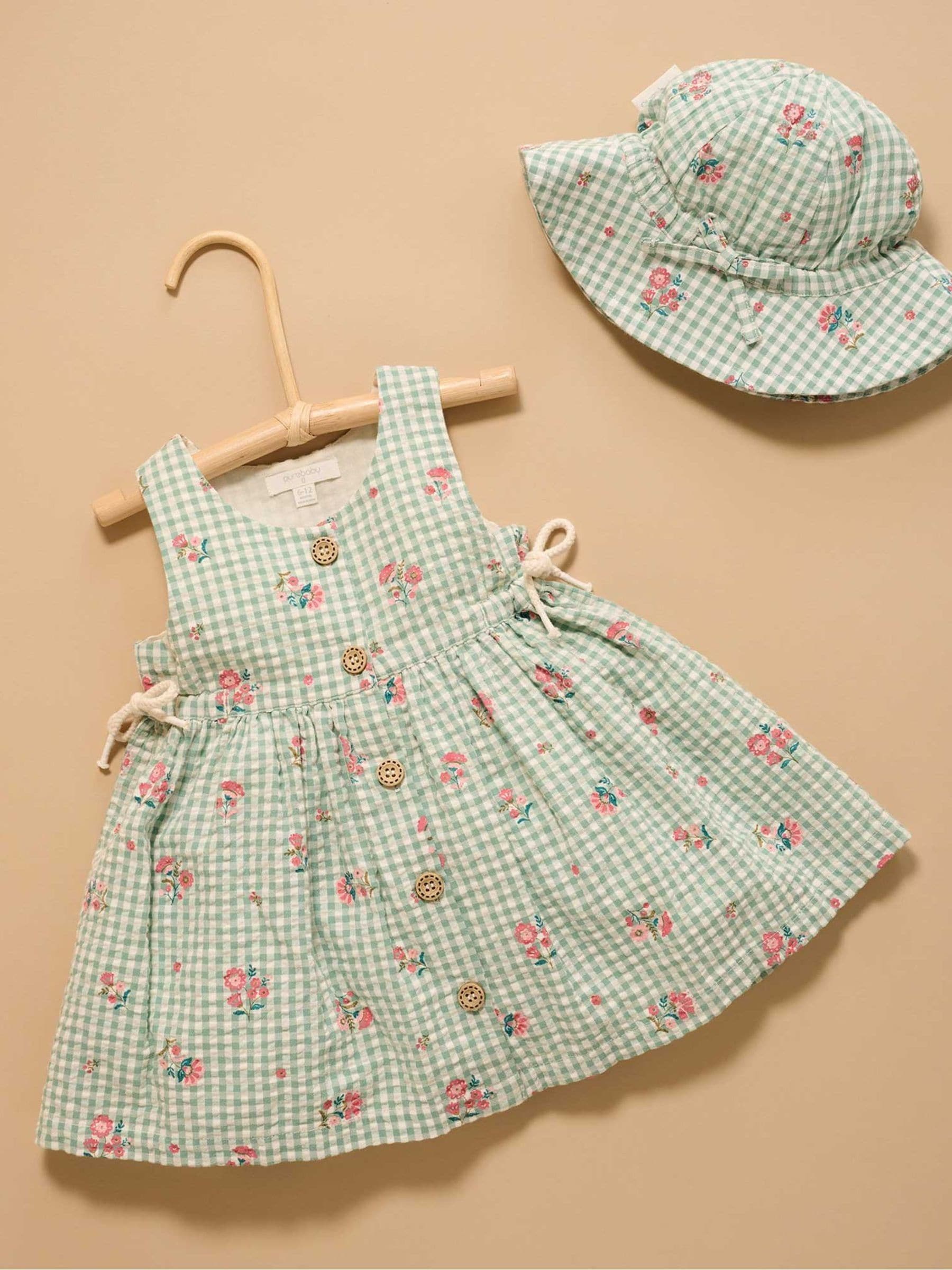Buy Purebaby Green Frida Gingham Pinnie Dress from Next Singapore