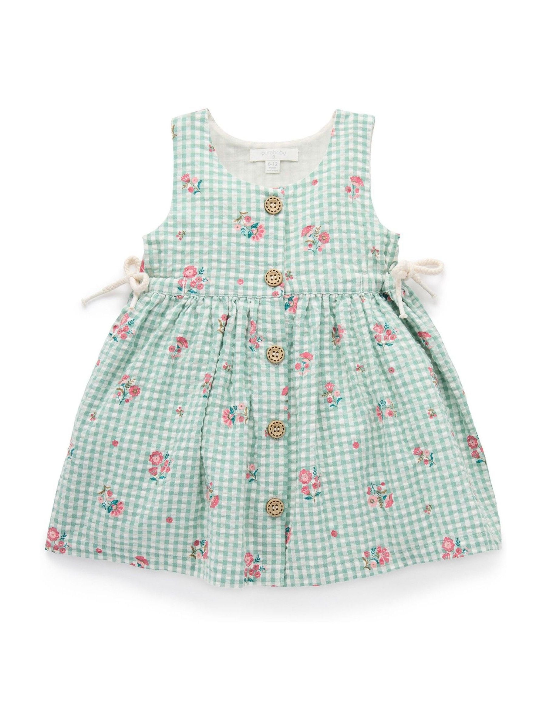 Buy Purebaby Green Frida Gingham Pinnie Dress from Next Singapore