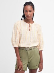 Barbour® Pink 100% Cotton Belmont Top - Image 1 of 7