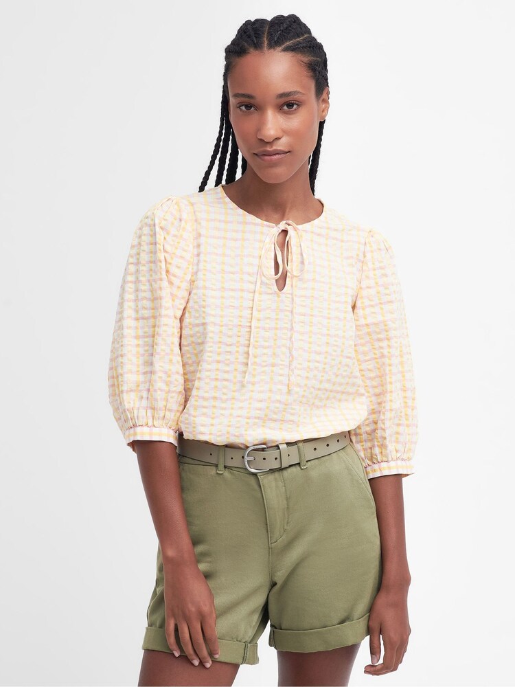Barbour® Pink 100% Cotton Belmont Top - Image 1 of 7