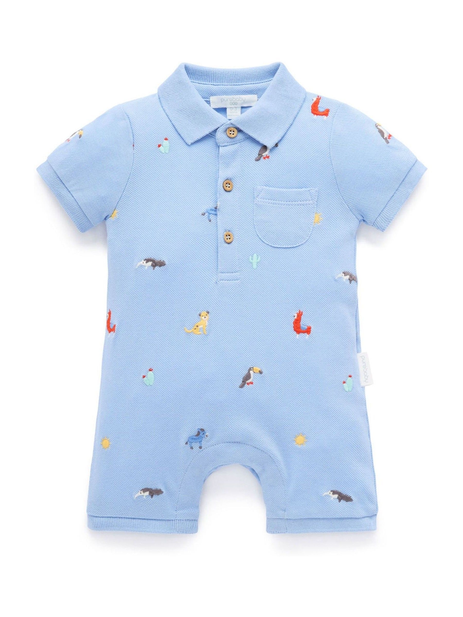 Next：日本 Purebaby 刺繍入りポロ ロンパース from Next Japan
