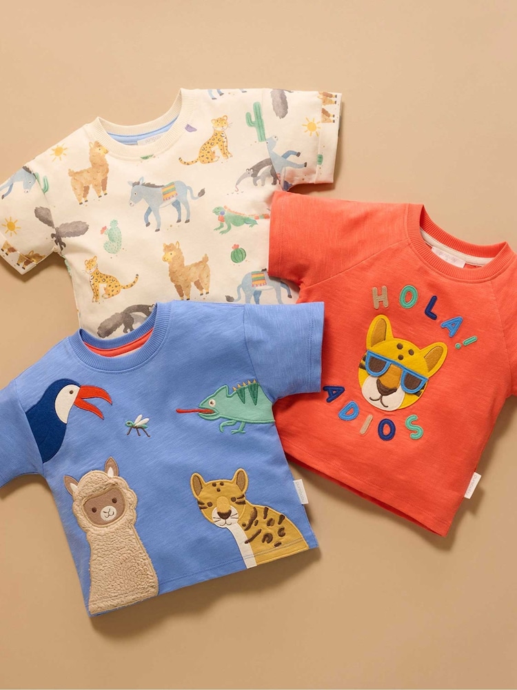 Purebaby Blue Animal Fiesta Relaxed T-Shirt - Image 1 of 6