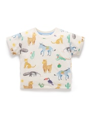 Purebaby Blue Animal Fiesta Relaxed T-Shirt - Image 3 of 6