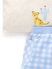 Purebaby Blue Gingham Shorts and T-Shirt Set - Image 5 of 6