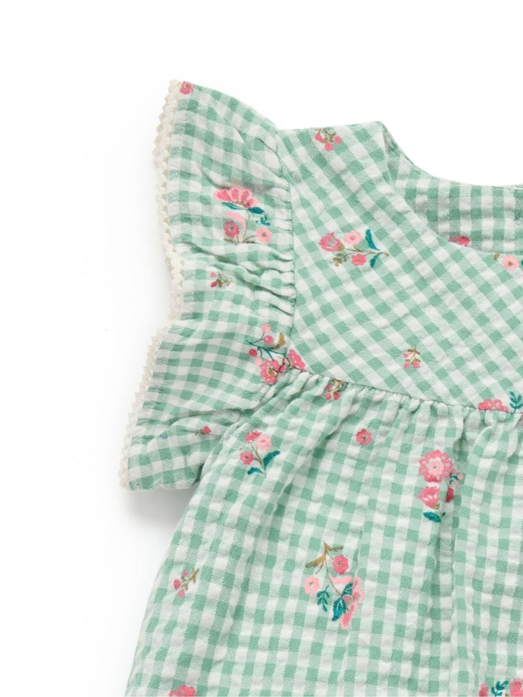 Purebaby Green Frida Gingham Set - Image 7 of 7