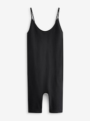 Black Premium Ribbed Strappy Cami Unitard Playsuit - Image 5 of 6