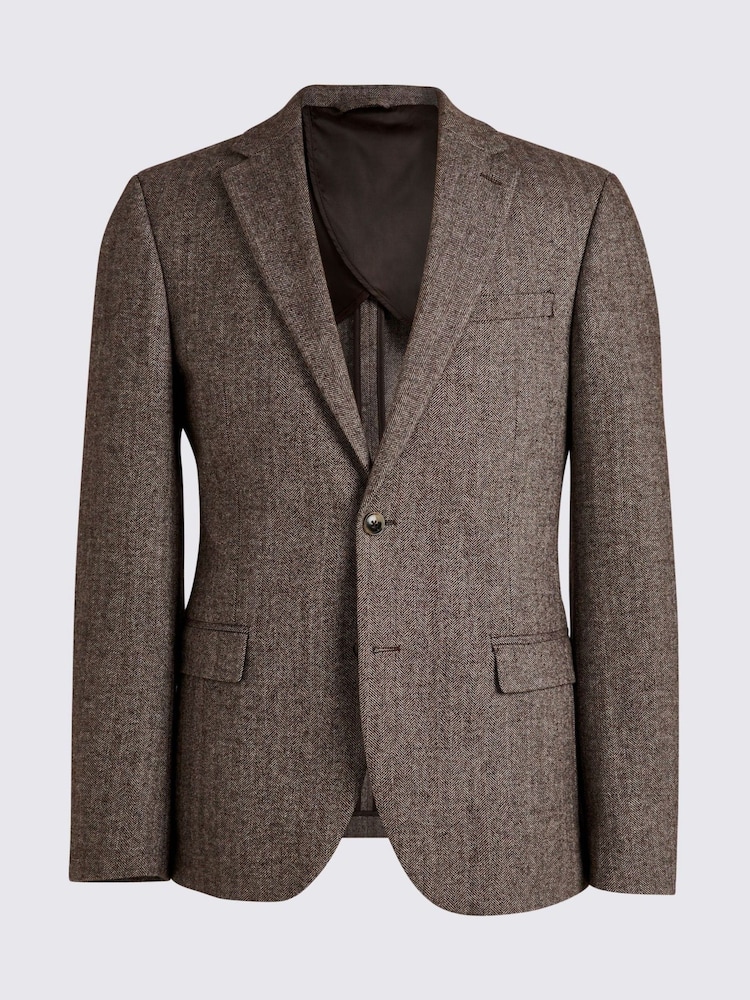 MOSS Brown Slim Fit Tweed Jacket - Image 6 of 6 MOSS Brown Slim Fit Tweed Jacket - Image 6 of 6