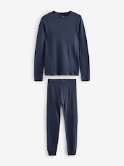 Blue Navy Thermogen Long Sleeve Top and Leggings Set - Image 7 of 11