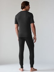 Black Short Sleeve Thermal Top and Leggings Set - Image 2 of 9