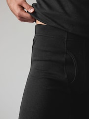 Black Short Sleeve Thermal Top and Leggings Set - Image 3 of 9