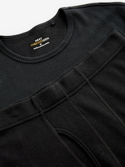 Black Short Sleeve Thermal Top and Leggings Set - Image 9 of 9