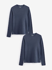 Navy Blue Thermal Long Sleeve Top 2 Pack - Image 1 of 8