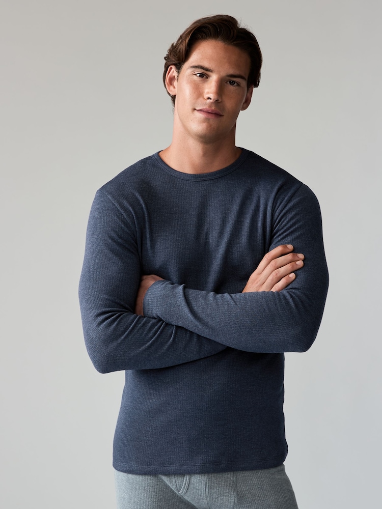 Navy Blue Thermal Long Sleeve Top 2 Pack - Image 2 of 8