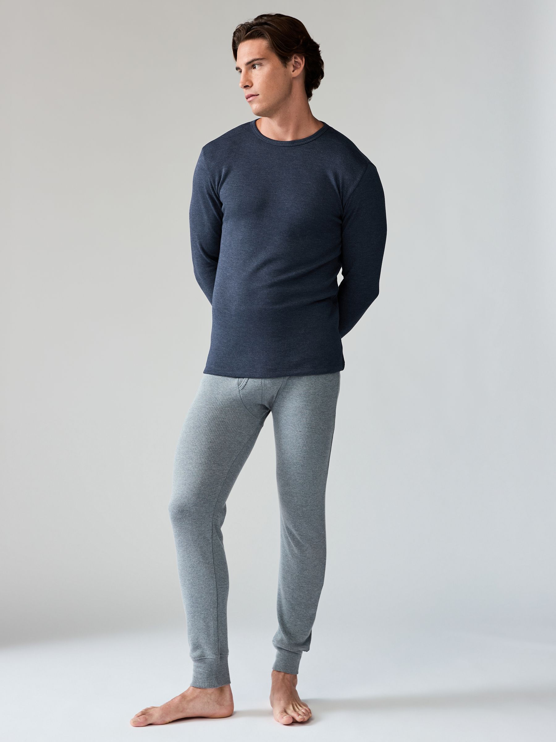 XLARGE THERMAL TEE 【NAVY】 L Mens Ultra Soft Thermal Shirt - Compression Baselayer Crew