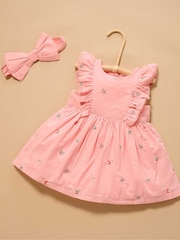 Purebaby Broderie Dress & Headband Set - 圖片 3/6