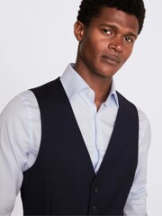 MOSS Navy Regular Twill Suit Waistcoat - Image 3 of 3