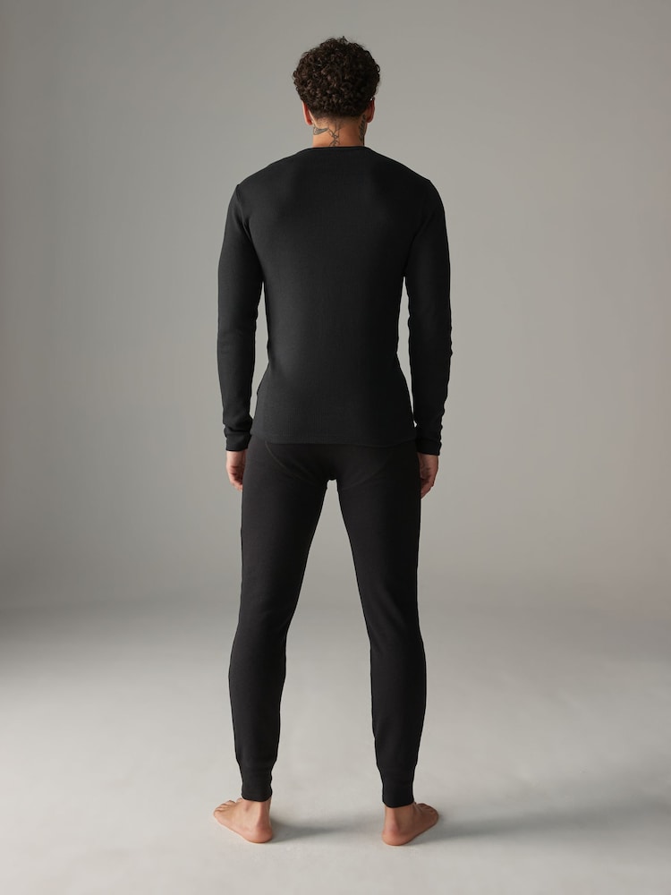 Черный - Thermogen Long Sleeve Top and Leggings Set - Изображение 2 из 9