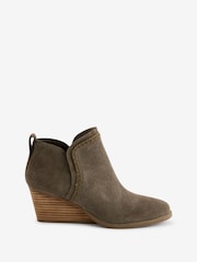 TOMS Green Kaia Wedge Boots in Canteen Suede - Image 1 of 4