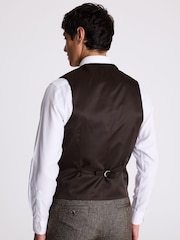 MOSS Brown Slim Fit Tweed Waistcoat - Image 2 of 4