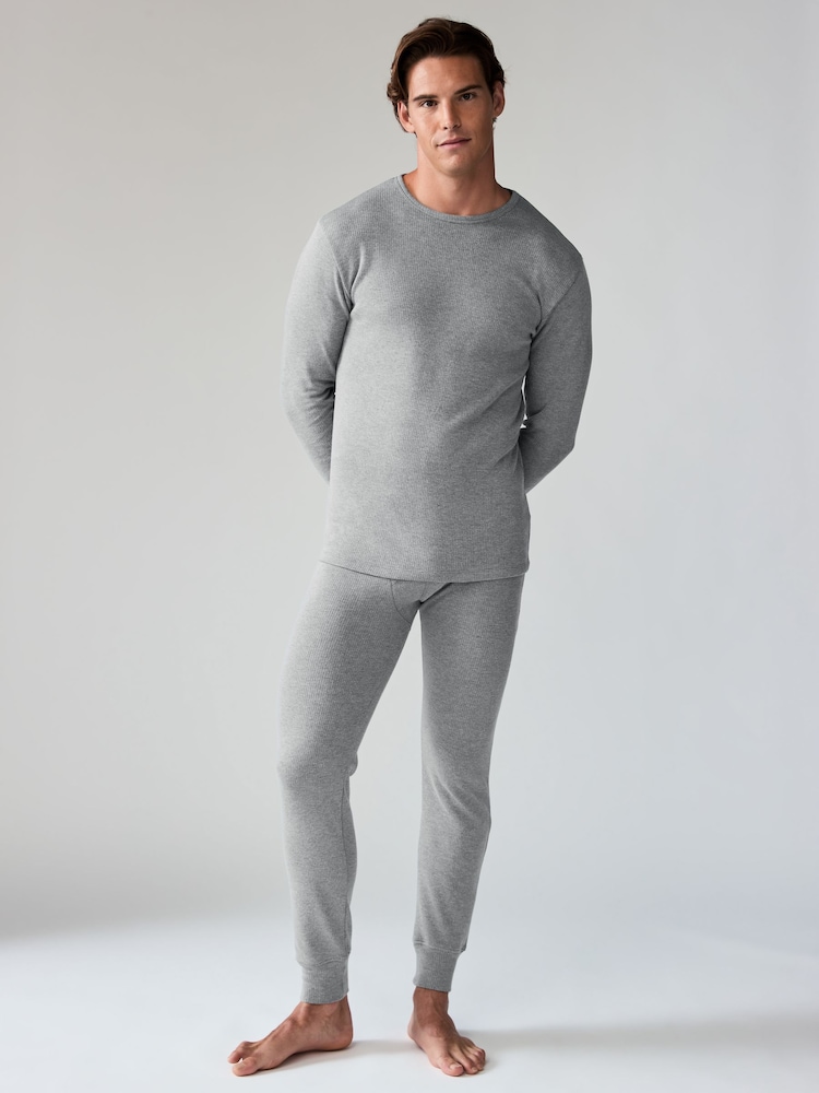 Charcoal Grey Long Sleeve Thermal Top and Leggings Set - Image 1 of 9