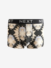Neutral/Black Pattern Hipsters Boxers 4 Pack - Image 4 of 7