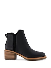 TOMS Hailey Black Boots in Water Resistant Leather - Image 1 of 5