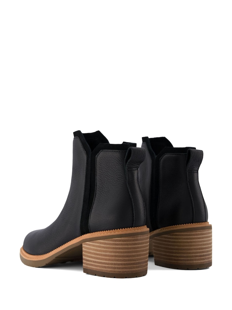 TOMS Hailey Black Boots in Water Resistant Leather - Image 2 of 5