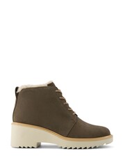 Toms Maude Mid Wedge Lace Up Fur Lined Suede Boots - Image 1 of 5
