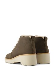Toms Maude Mid Wedge Lace Up Fur Lined Suede Boots - Image 3 of 5