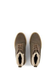Toms Maude Mid Wedge Lace Up Fur Lined Suede Boots - Image 4 of 5