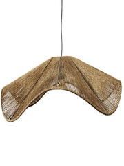 Libra Interiors Metal Gold/Jute Natural Natrang Wavy Pendant Shade Large - Image 2 of 2