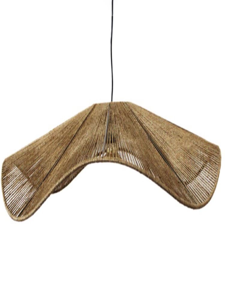Libra Interiors Metal Gold/Jute Natural Natrang Wavy Pendant Shade Large - Image 2 of 2