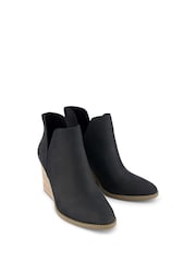 TOMS Eliza Cut Out Black Boots In Nubuck Leather - Image 2 of 3