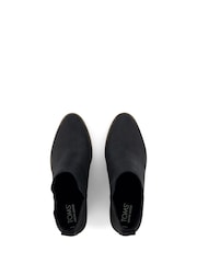 TOMS Eliza Cut Out Black Boots In Nubuck Leather - Image 3 of 3